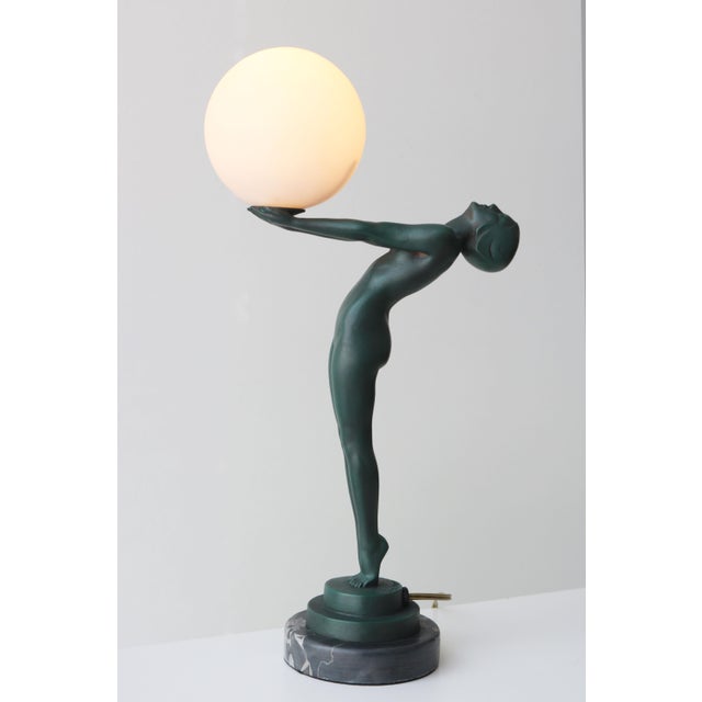 Art Deco Lueur Lumineuse Lamp by Max Le Verrier, France, 1930 For Sale - Image 9 of 10