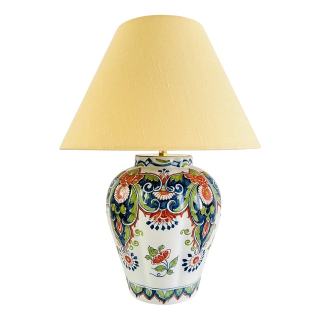 Antique Table Lamp from Royal Tichelaar Makkum, 1930 For Sale
