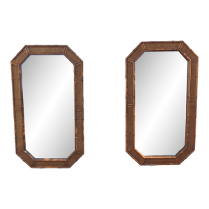 American of Martinsville Hollywood Regency Bathroom Wall Mirror a Pair 6451