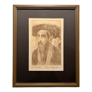 Rare C. 1960s Tony Mafia Jewish Figures Etching Artist Proof Signed Framed
