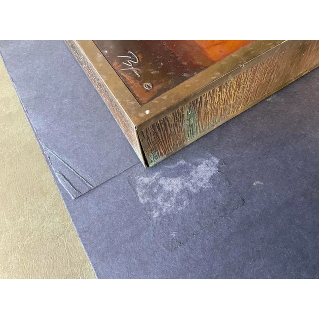 Metal Mid Century Modern Bijan Brass Wall Plaque For Sale - Image 7 of 12