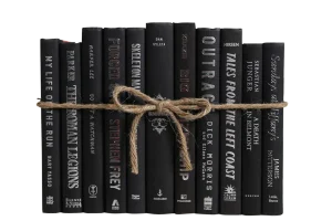 Decorative Books - Onyx & Silver Book Bundle - 1 Foot of Black Books