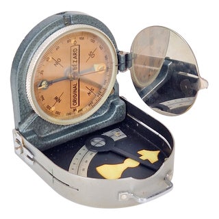 Vintage Model II Bezard Liquid Compass in Leather Case from Lufft, 1950s For Sale