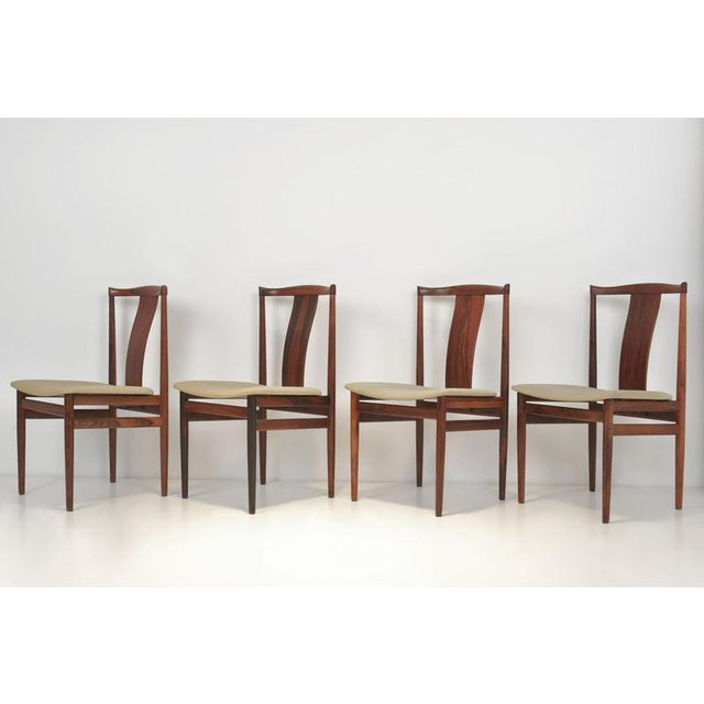 Chairs in Pau Ferro Veneer by Henning Sorensen for Danex, 1960s, Set of 4 For Sale - Image 11 of 11