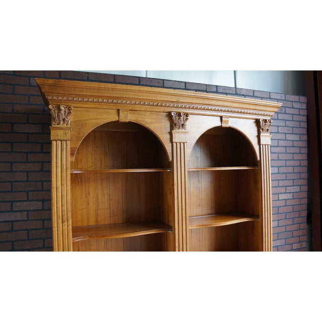 Ethan Allen Legacy Double Arch Library Bookcase Cabinet ...