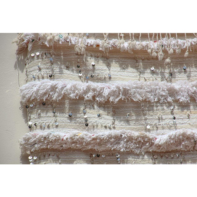 Vintage Moroccan Berber Shawl, Handwoven Wool, 1950s Bohemian Style For Sale - Image 14 of 18