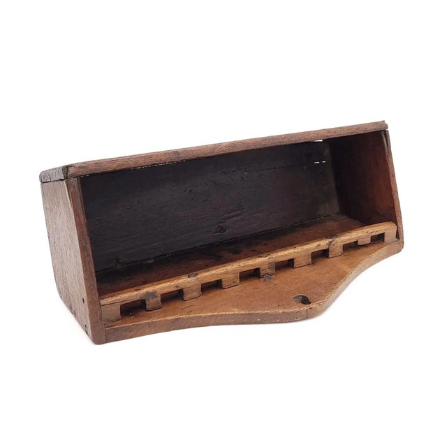 Brown Oak Candle Box or Spoon Rack, England Circa 1750 For Sale - Image 8 of 9