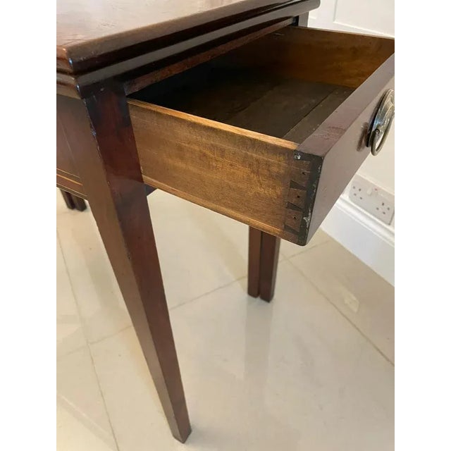 Antique George III Quality Mahogany Inlaid Tea Table For Sale - Image 10 of 12