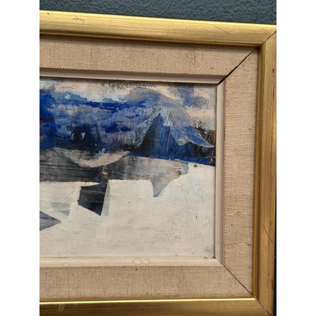 Mid 20th Century Gunnar Nordström, Blue Composition, 1950s, Oil Painting on Panel, Framed For Sale - Image 5 of 17