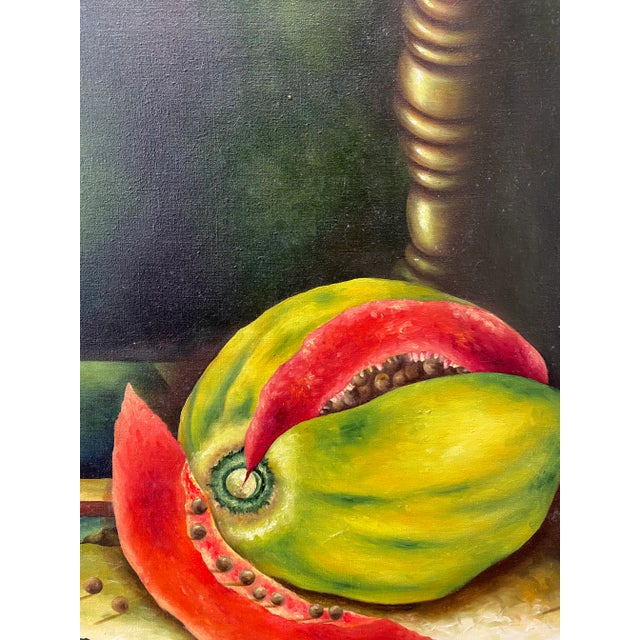 Carlos Alpizar "Mujer Enamor" Original Surreal Oil Painting C.2000 For Sale - Image 9 of 12