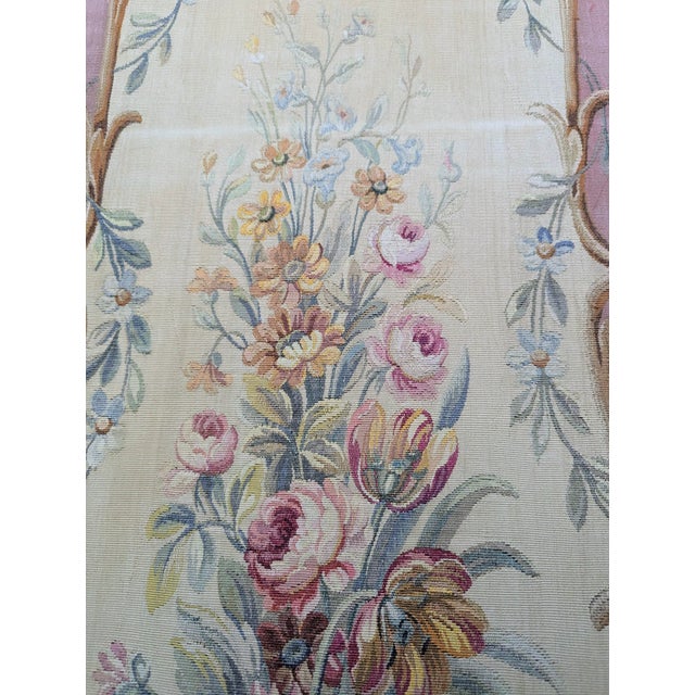 Antique Early 1800s French Louis XV Style Three-Panel Screen in Wood Frame With Floral Tapestry Panels For Sale - Image 14 of 14