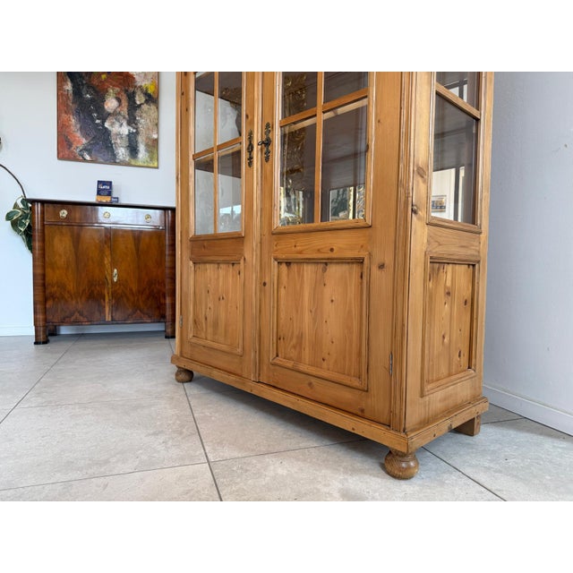 Brown Farmhouse Rustic Display Cabinet For Sale - Image 8 of 11