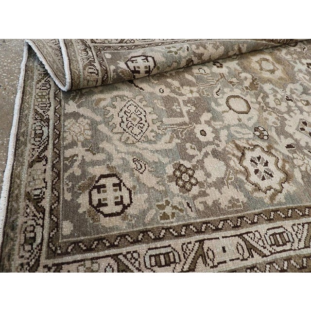 Silver Galerie Shabab Collection Mid-20th Century Persian Malayer Throw Rug For Sale - Image 8 of 8