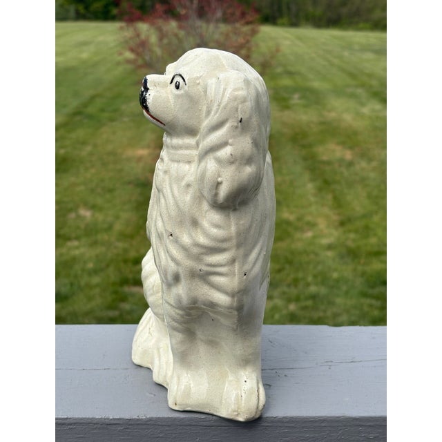 Original, Hand-decorated 19th C. English Porcelain Spaniel Dog Figure. Classic English Cottage Style - especially if you...