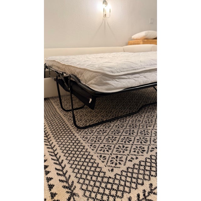 White Crate & Barrel Willow II White Cotton Slipcovered Bench Queen Sleeper Sofa For Sale - Image 8 of 9