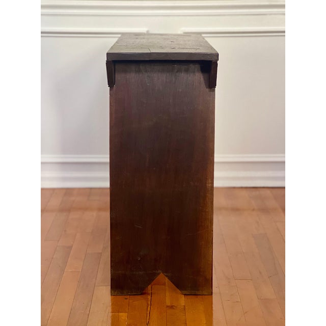 Antique Primitive Farmhouse Walnut Mortised Narrow Console or Workbench For Sale - Image 6 of 12