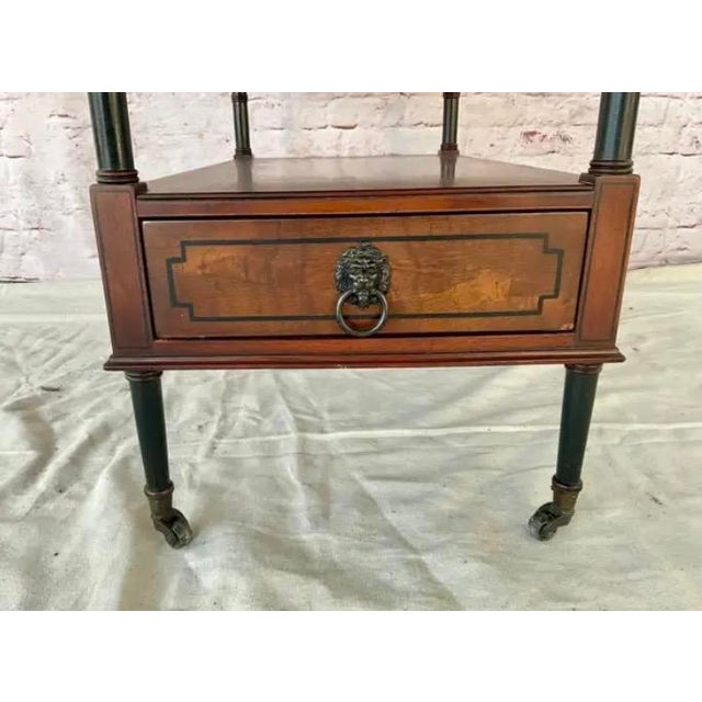 Beacon Hill Mahogany Etagere Side Table With Brass Gallery For Sale - Image 11 of 13