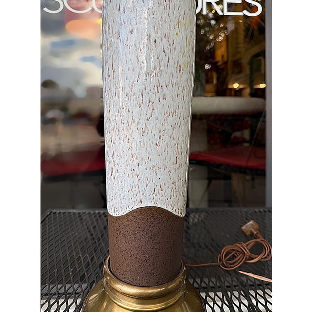 1980s Vintage 1980s Two-Glaze Ceramic Table Lamps After Bitossi, Pair For Sale - Image 5 of 8