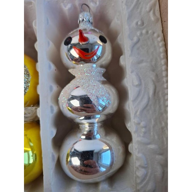 Vintage Czechoslovak Glass Christmas Ornaments, 1960, Set of 6 For Sale - Image 14 of 17