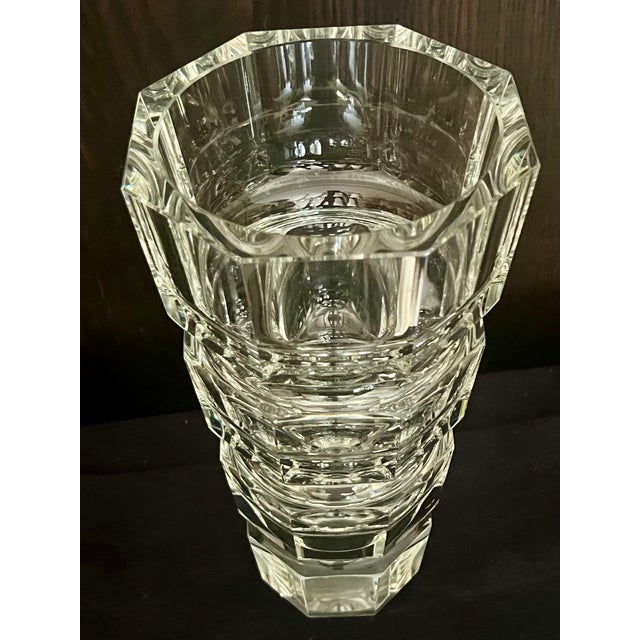 Art Deco Vintage 1980s Česká Post-Modern 4-Tier Octagonal Cut Crystal Skyscraper Vase For Sale - Image 3 of 8