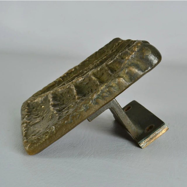 Square Bronze Push Pull Door Handles with Tree Relief, Set of 2 For Sale - Image 12 of 14