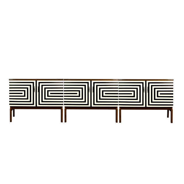 Modular Sideboard with Op Art Motif, 1970s, Set of 3 For Sale - Image 10 of 10