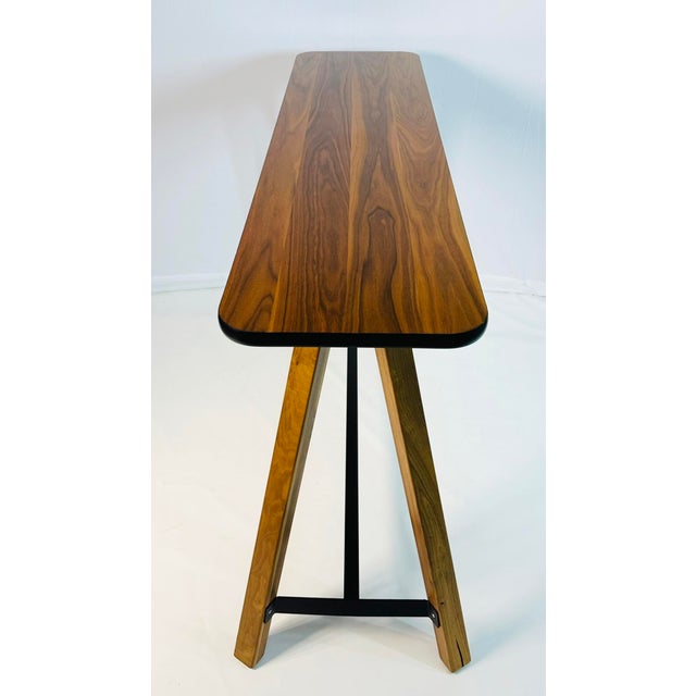 Knoll "Reff Profiles" Bar Table – Walnut & Steel, – Made in Canada For Sale In Los Angeles - Image 6 of 18