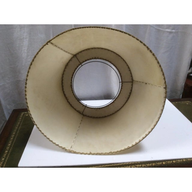 Vintage Vellum Hand Stitched Shade For Sale In San Antonio - Image 6 of 8