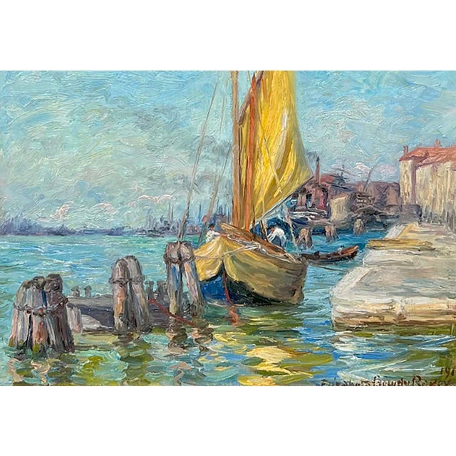 An early 20th century painting by American Impressionist Elizabeth Gowdy Baker (1860-1927), "View of Venice," 1910...