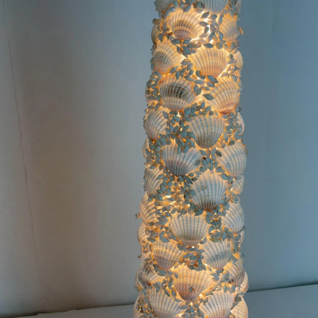 Pair of Coastal Seashell Table Lamps-Nautical Decor For Sale - Image 4 of 14