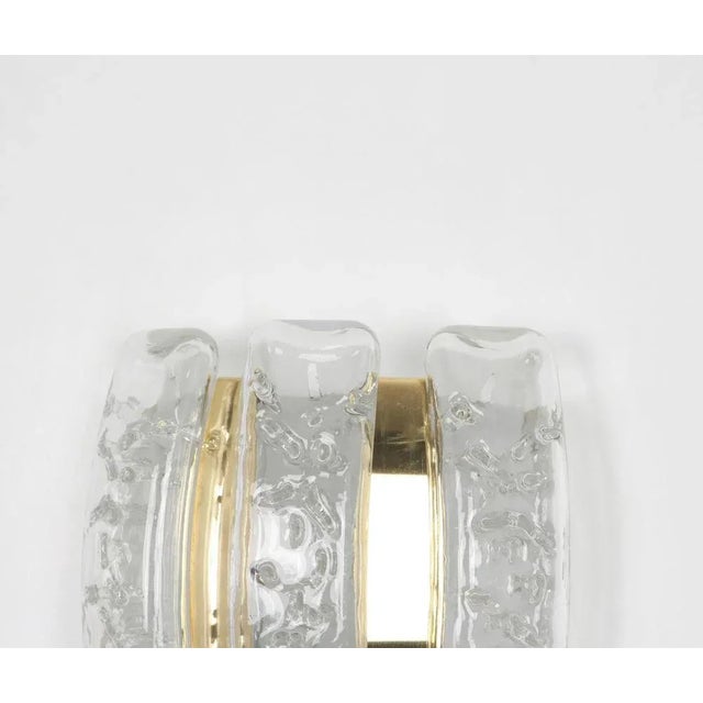 Ice Glass Wall Sconces by Doria, Germany, 1960s, Set of 2 For Sale - Image 4 of 8