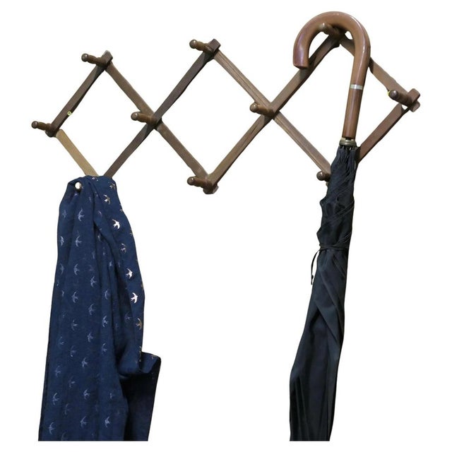 Wood Vintage French Coat Rack, 1960 For Sale - Image 7 of 7