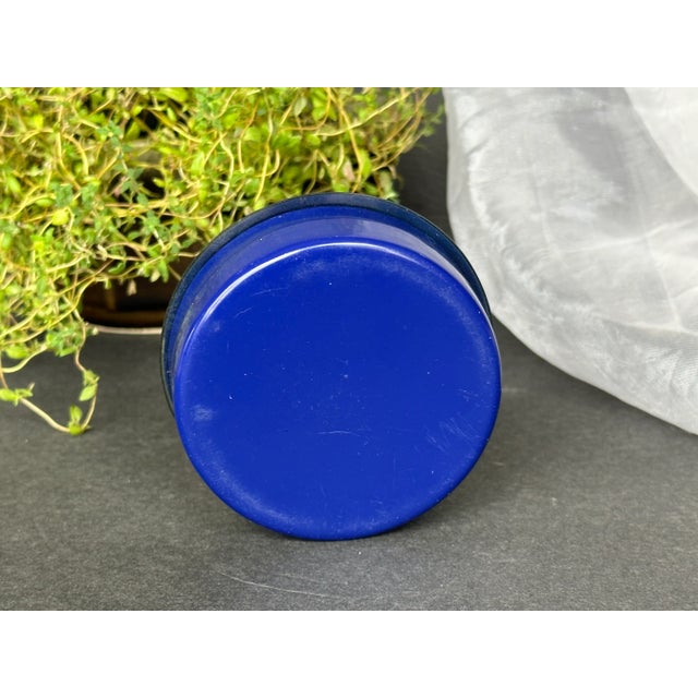 Royal Blue Art Deco Decorative Trinket Box For Sale - Image 8 of 13