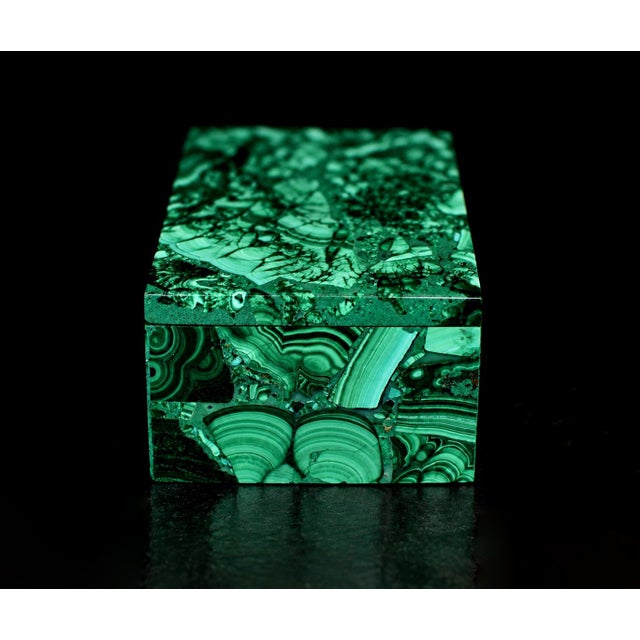 Emerald Malachite Box Rainbow Genuine Gemstone Italian Made For Sale - Image 8 of 15
