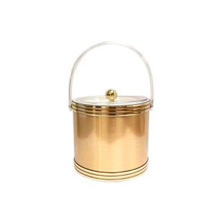 Georges Briard Mid-Century Gold Lucite Ice Bucket For Sale