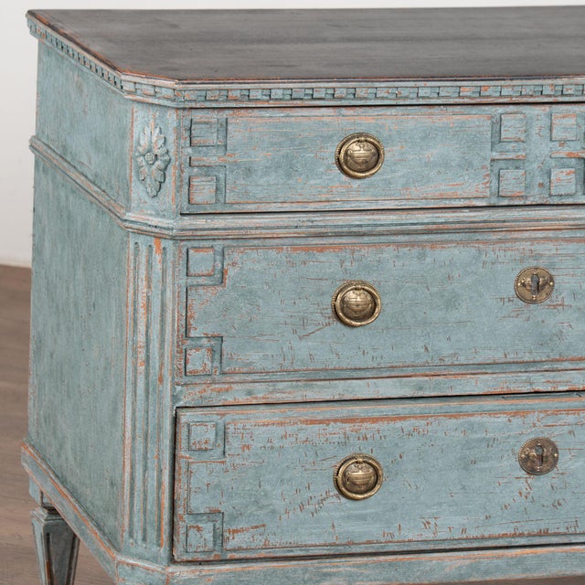 Blue Pair, 19th Century Gustavian Style Blue Chest of Drawers or Nightstands For Sale - Image 8 of 15