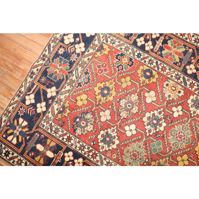 Brick Red 19th Century Antique Caucasian Shirvan Rug, 3'7'' X 4'9'' For Sale - Image 8 of 10