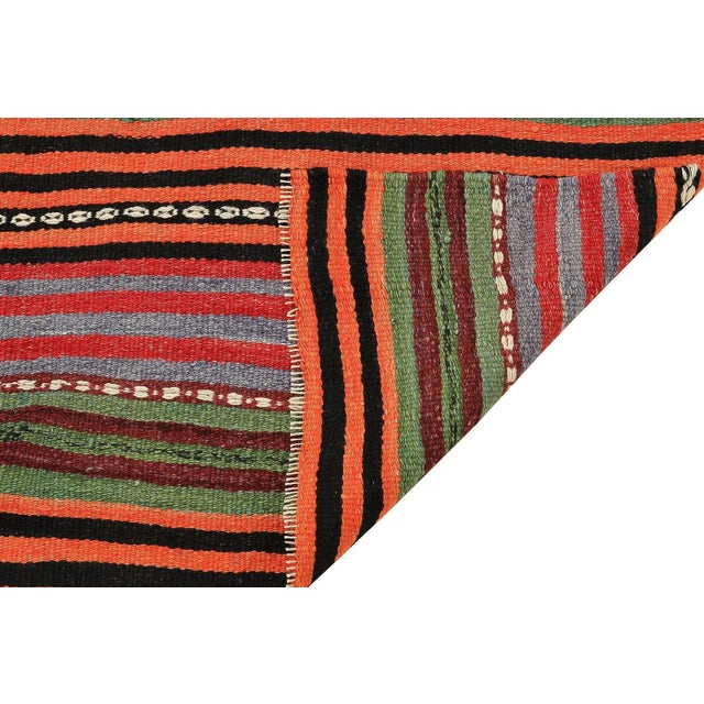 Mid 20th Century Mid 20th Century Colorful Vintage Striped Kilim Rug For Sale - Image 5 of 7