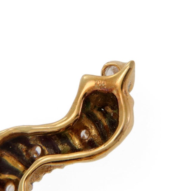 Contemporary 3D Baby Elephant Brooch Estate Diamond Gems Enamel 18k Gold 41g Adorable For Sale - Image 3 of 5