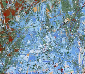 'Action Abstract in Blue, 1997' by John Willenbecher, Paris, Guggenheim, New York Museum of Modern Art, Los Angeles County Museum of Art, Whitney