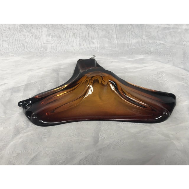 Brown Mid Century Modern Art Glass Bowl For Sale - Image 8 of 12