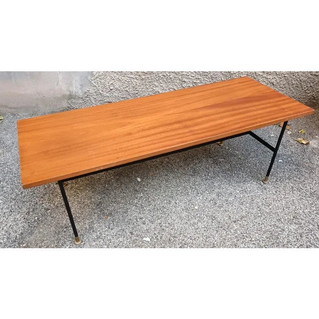 1950s Rectangular Table Table in Iron Base, 1950s For Sale - Image 5 of 5