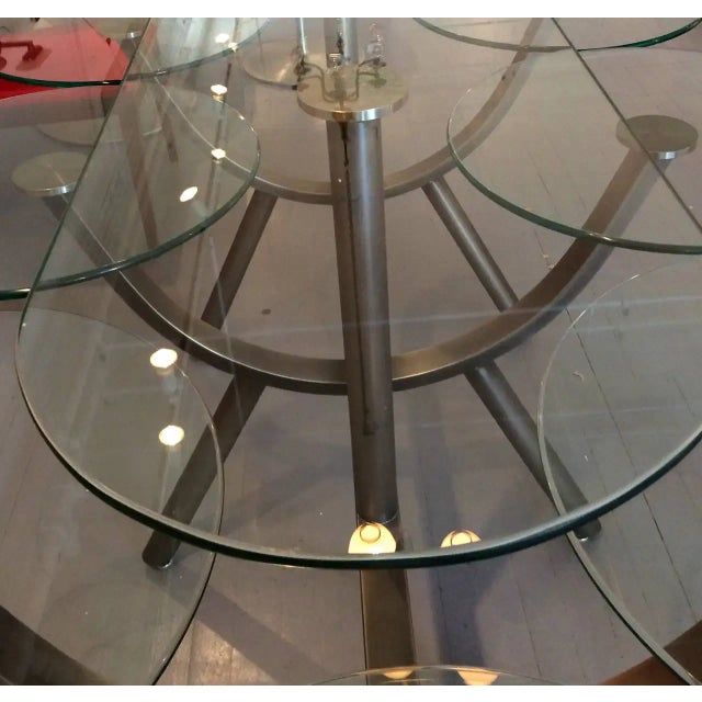 1980s 1980s Glass and Steel Banquet Table by Design Institute of America For Sale - Image 5 of 6