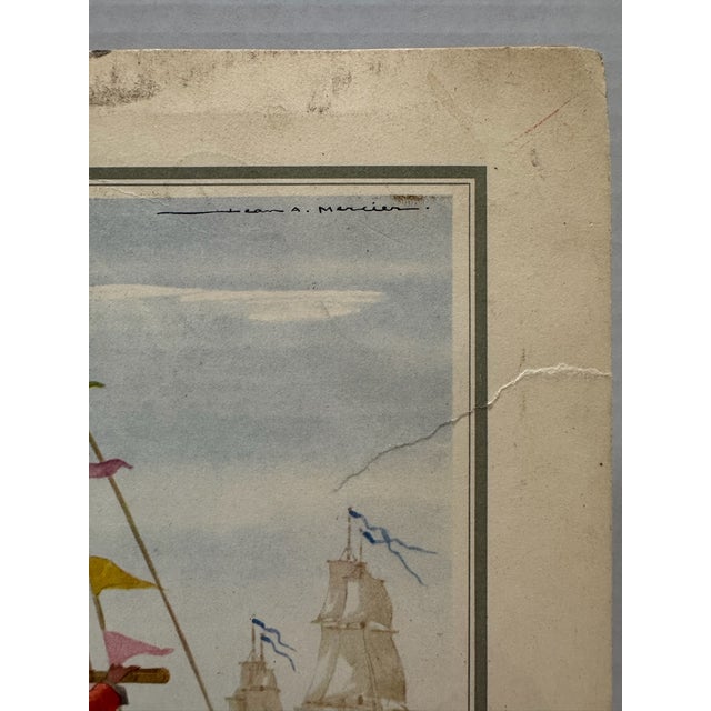 An original French Line (Compagnie Générale Transatlantique) luncheon menu from the legendary ocean liner SS Île de...