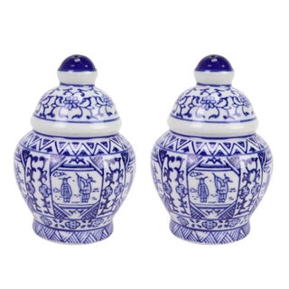 Ginger Jar Chinoiserie Salt and Pepper Shaker For Sale