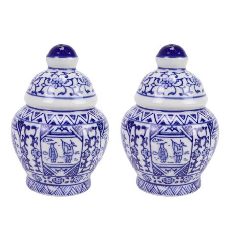 Ginger Jar Chinoiserie Salt and Pepper Shaker For Sale