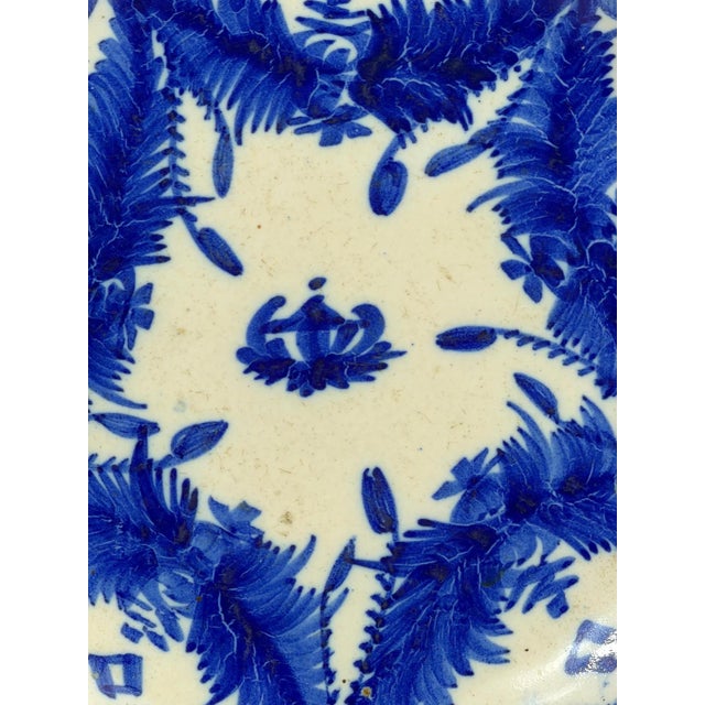 Blue and White Faience Plate, Manises, Spain, 19th Century For Sale - Image 4 of 7