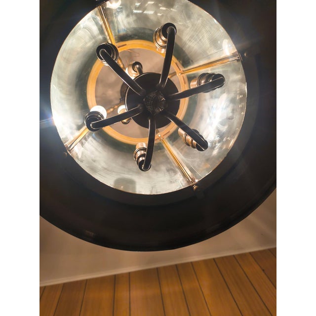 Bronze Antique Gilded Convex French Nine Light Hall Lantern For Sale - Image 8 of 12