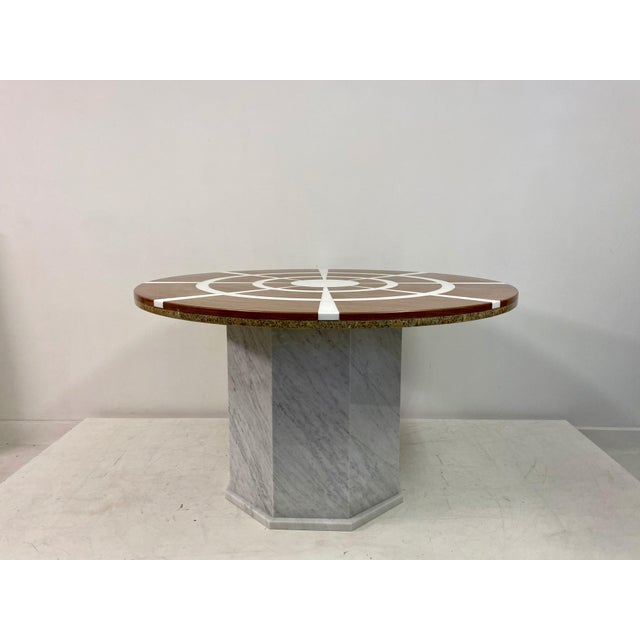 Vintage Red and White Marble Dining Table, 1970s For Sale - Image 10 of 16