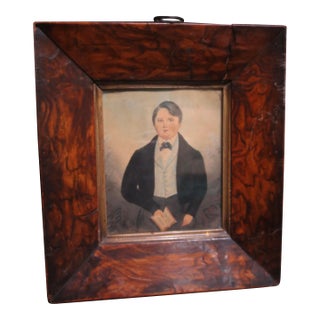 19th Century Portrait of a Young Man Watercolor For Sale